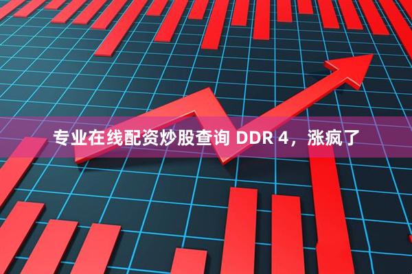 专业在线配资炒股查询 DDR 4，涨疯了