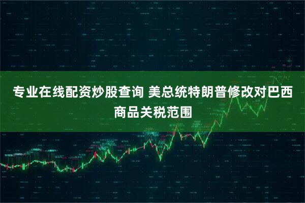 专业在线配资炒股查询 美总统特朗普修改对巴西商品关税范围