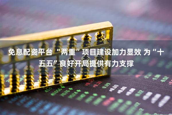 免息配资平台 “两重”项目建设加力显效 为“十五五”良好开局提供有力支撑